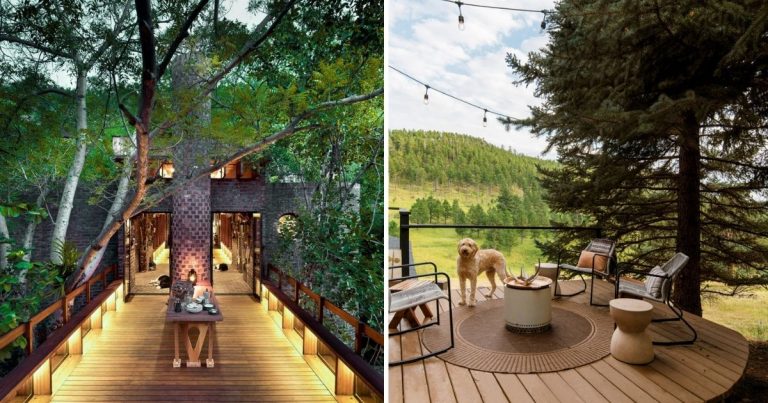 20 Deck And Furniture Ideas For Relaxing Among Trees