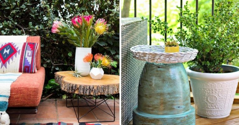 19 Creative Outdoor DIY Side Garden Table Ideas