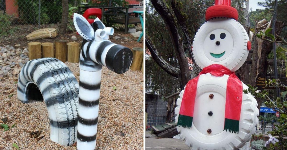 23 Cute Shaped-Animal and Kid-Friendly Projects That Made Out Of Old Tires