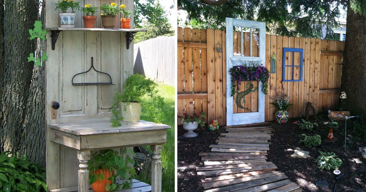 18 DIY Old Door Projects In The Garden