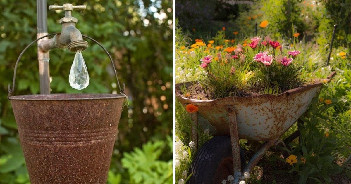 27 DIY Rusty Metal Garden Ideas