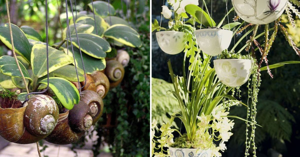 20 Fancy Recycled Hanging Planter Projects To Make At The Weekend