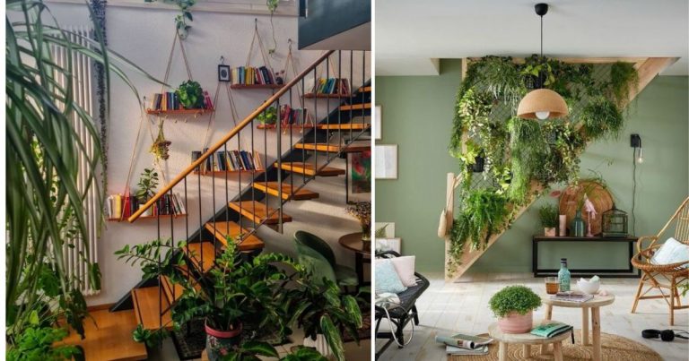18 Inspiring Green Indoor Gardens On The Staircase