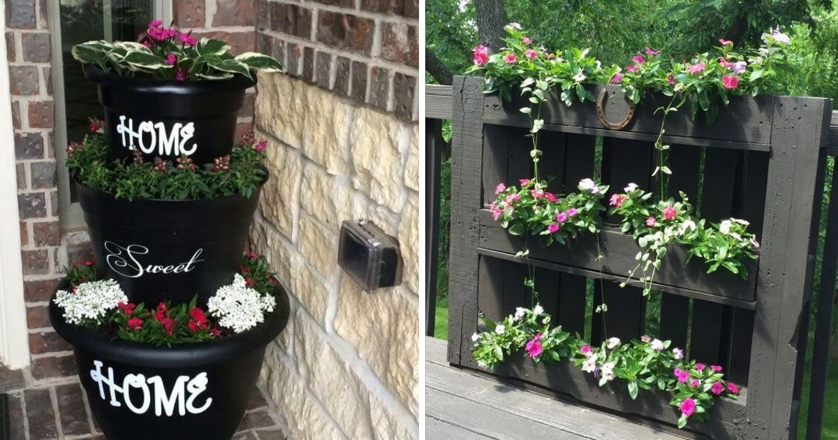 Easy And Cool Flower Tower Ideas To Give Your Garden An Interesting Look
