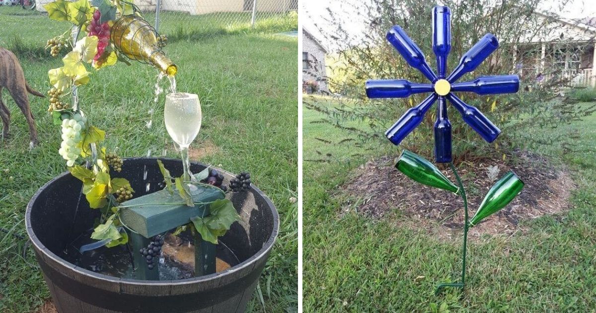 Easy Handmade Glass Bottle Garden Decorations