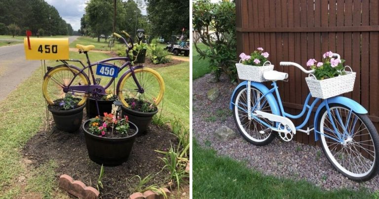 45 Adorable Yard Landscapes Inspired By Using Old Bicycles
