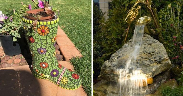 34 DIY Recycled Stunning Outdoor Decorations