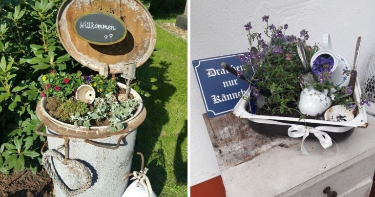 30 Recycled Miniature Junk Gardens