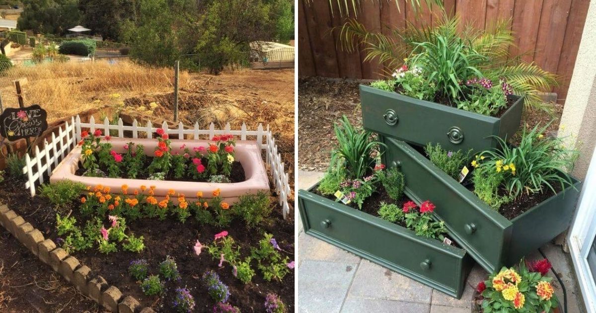 21 Upcycled Flower Bed Ideas